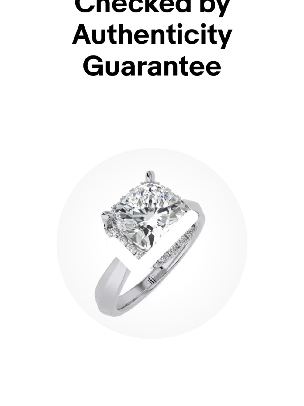 Sterling Silver Cushion-Cut Halo Engagement Ring - White